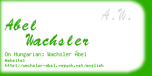 abel wachsler business card
