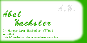 abel wachsler business card